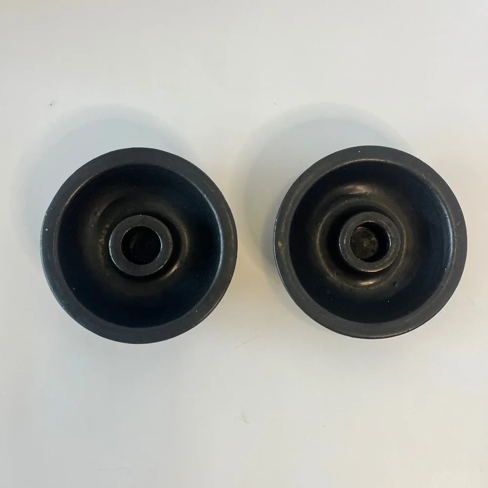 IKEA Black Ceramic Taper Candle Holder Set of 2 Minimalist Scandi 200.294.13